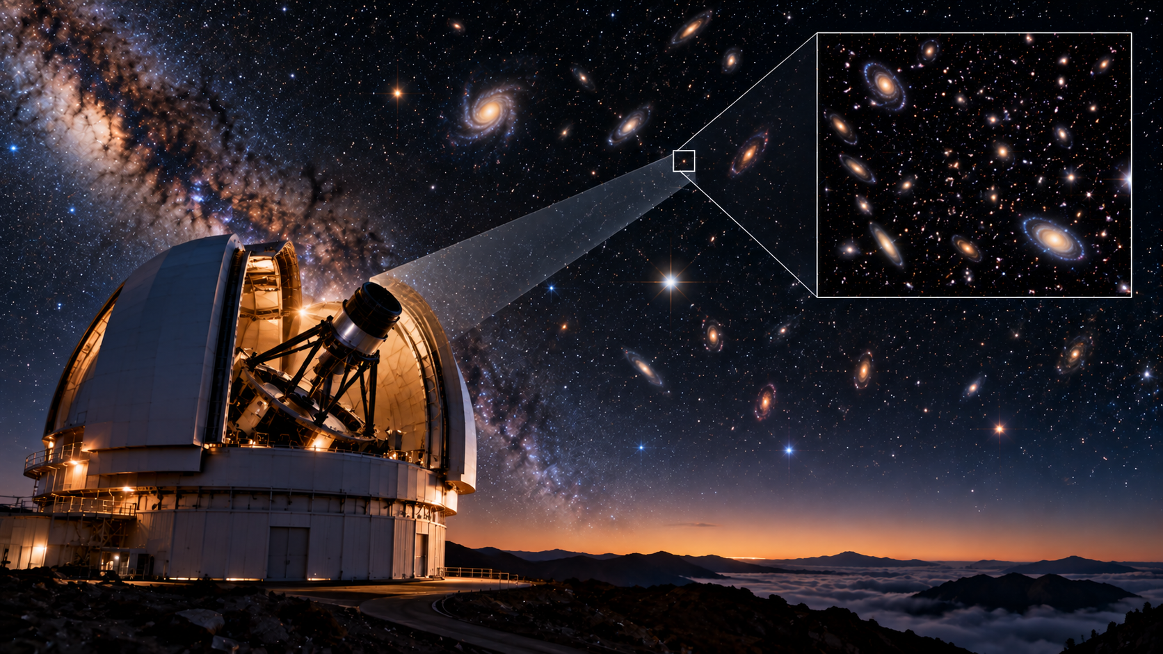 Telescopes collect faint light from distant stars and galaxies, turning it into evidence about the universe.